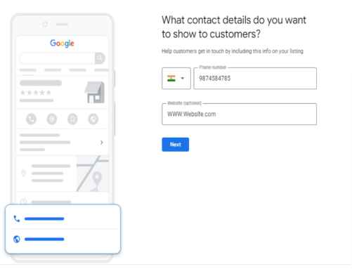 Adding Contact Info on Google Profile