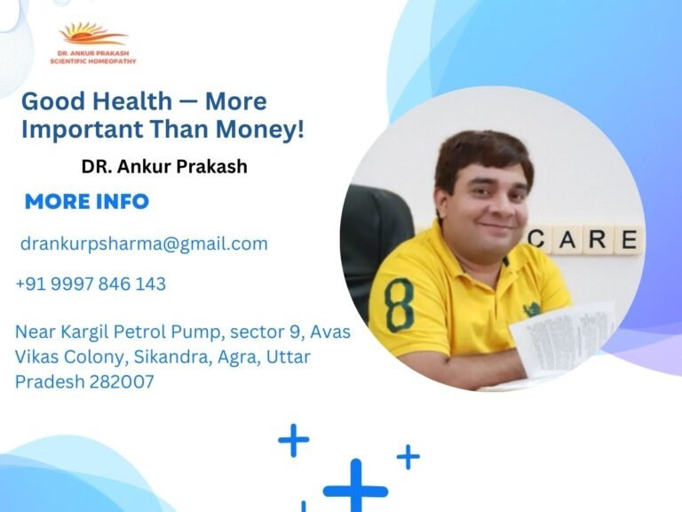 Image of Dr. Ankur Prakash's contact card, highlighting his message "Good Health
