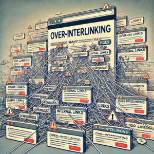 Illustration of over-optimization through excessive internal linking in SEO