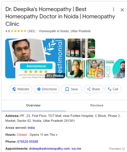 Local Business example of Dr Deepika